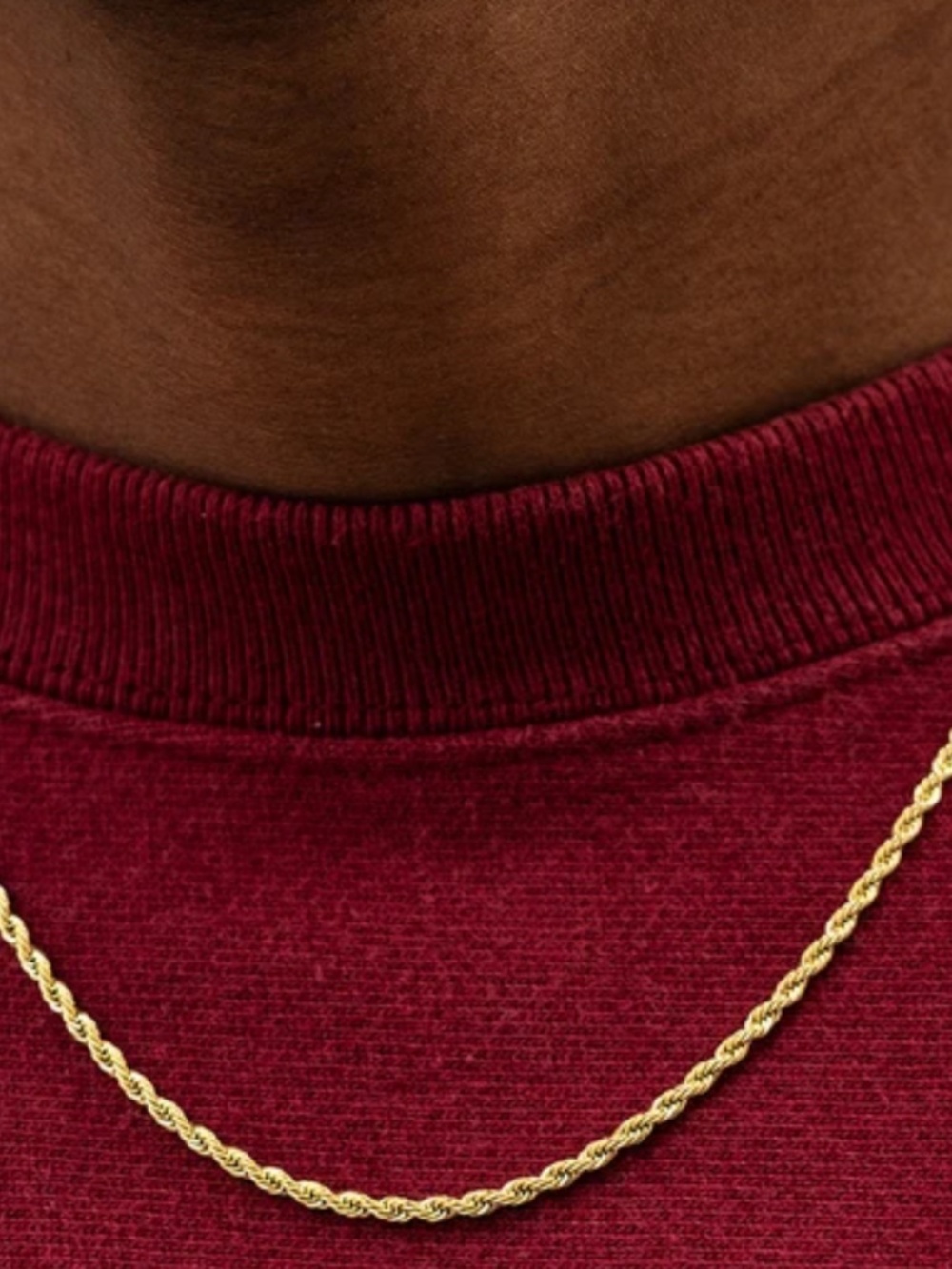 14k Solid Gold Vintage Rope Style Chain 20 Inch Necklace